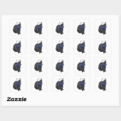 Zwarte Kat Zeiler Vierkante Sticker (Vel)