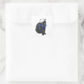 Zwarte Kat Zeiler Vierkante Sticker (Tas)