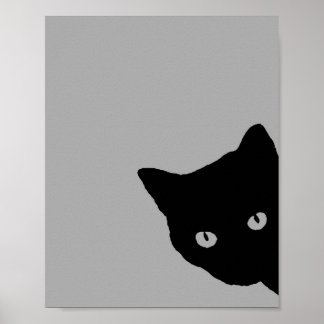 Zwarte Kat zijaanzicht Poster