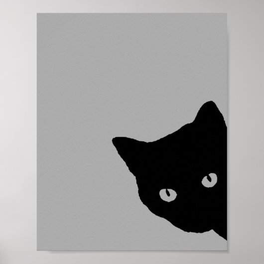 Zwarte Kat zijaanzicht Poster (Voorkant)