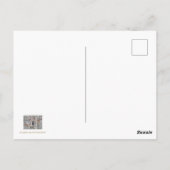 Zwarte kat zit buiten briefkaart (Achterkant)