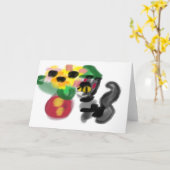 Zwarte kat zonnebloemen  kaart (Gele Bloem)