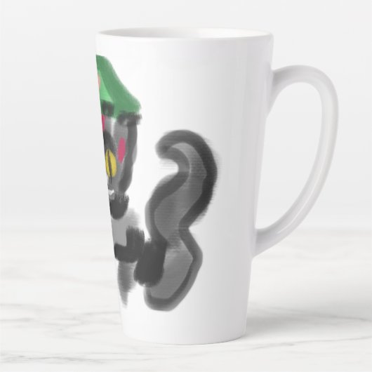 Zwarte kat zonnebloemen latte mok (Rechts)