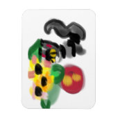 Zwarte kat zonnebloemen  magneet (Verticaal)