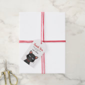 Zwarte katje bedankt cadeaukaart cadeaulabel (Met Touw)