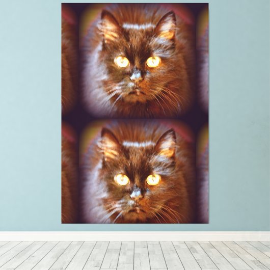 zwarte katje canvas afdruk (Insitu (Houten vloer))