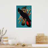  zwarte katkatoeno | Elizabeth Gould 1800 Poster (Keuken)