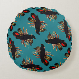 zwarte katkatoeno | Elizabeth Gould 1800 Rond Kussen