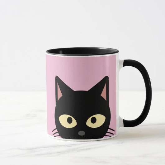 ZWARTE KATTE KOFFIE-MUGS VAN KATOEN MOK (Rechts)