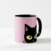ZWARTE KATTE KOFFIE-MUGS VAN KATOEN MOK (Voorkant rechts)