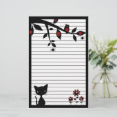 Zwarte kattebakkerij briefpapier (Staand voorkant)