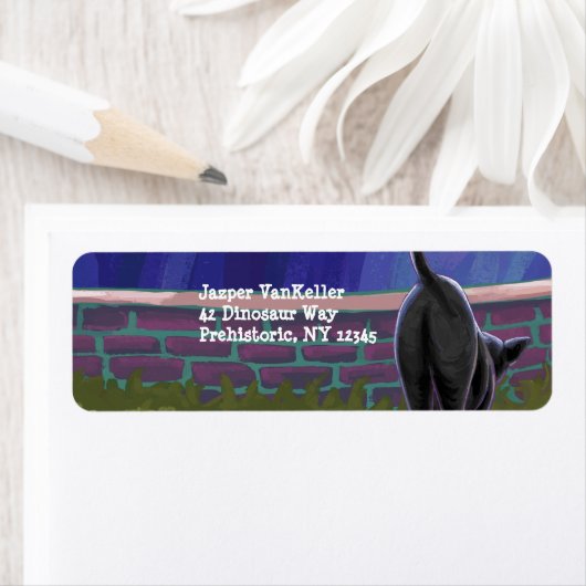 Zwarte kattebakkerij etiket (Insitu)