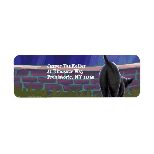 Zwarte kattebakkerij etiket (Voorkant)