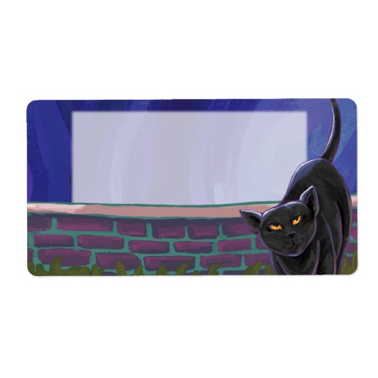 Zwarte kattebakkerij etiket (Voorkant)