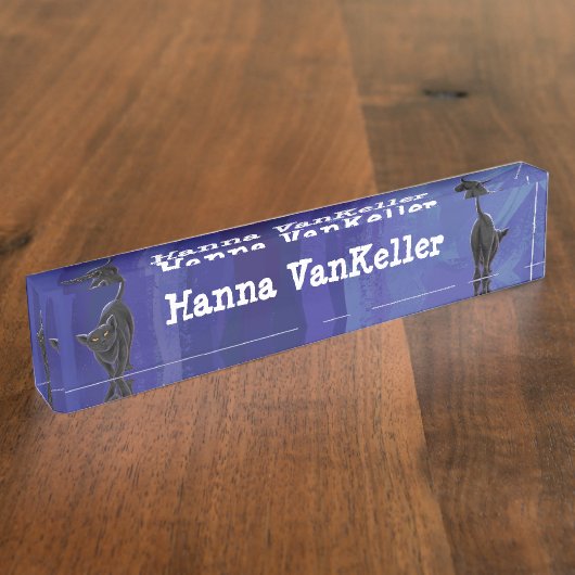 Zwarte kattebakkerij naambordje (Zijkant)