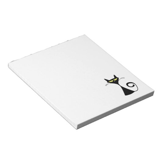 Zwarte katteblok notitieblok (Schuin)