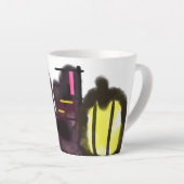 zwarte kattebrij latte mok (Rechterhoek)