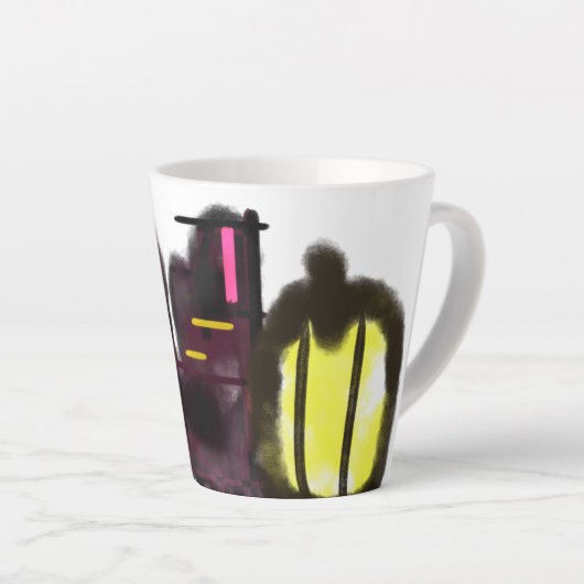 zwarte kattebrij latte mok (Rechterhoek)