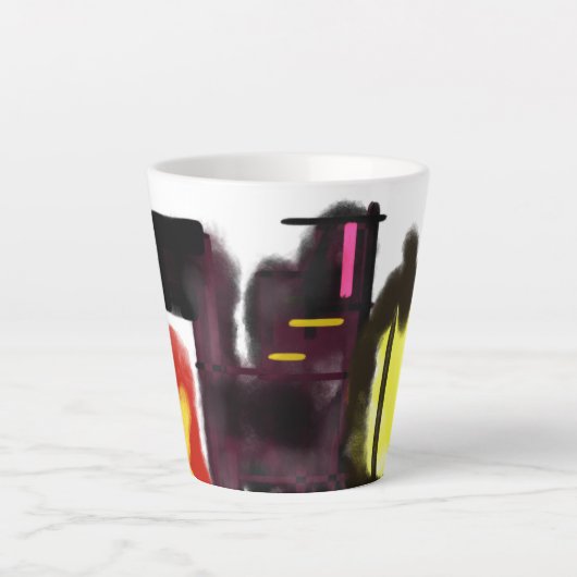 zwarte kattebrij latte mok (Voorkant)