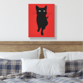 Zwarte kattekatje canvas afdruk (Insitu (Slaapkamer))