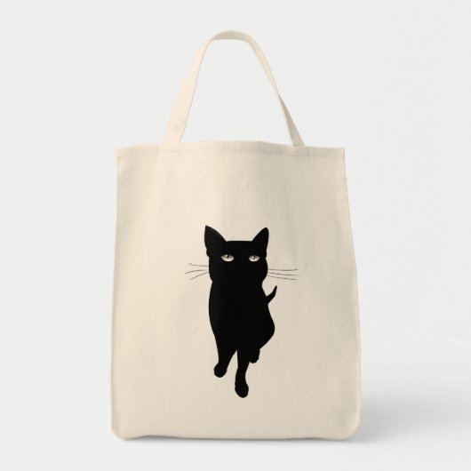 Zwarte kattekatje tote bag (Voorkant)