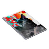 Zwarte kattelaptop notitieboek (Rechterzijde)