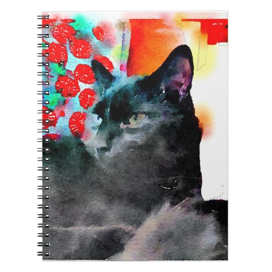 Zwarte kattelaptop notitieboek (Voorkant)