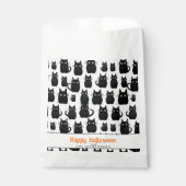 Zwarte katten aangepaste naam Happy Halloween Bedankzakje (Voorkant)