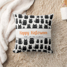 Zwarte katten aangepaste naam Happy Halloween