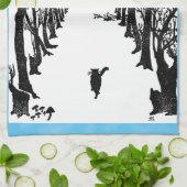 zwarte katten Art Theedoek (Gevouwen)