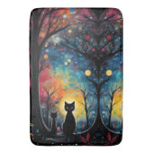 Zwarte katten badmat (Voorkant Verticaal)