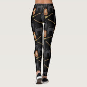 Zwarte katten, bezems en pompoenen | Halloween Leggings (Achterkant)