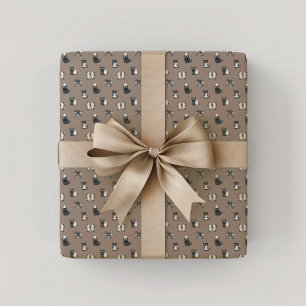 Zwarte katten, bogen en geesten cadeaupapier