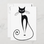 Zwarte katten briefkaart (Voorkant / Achterkant)