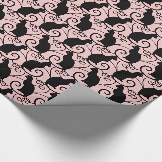 Zwarte katten cadeaupapier (Hoek)