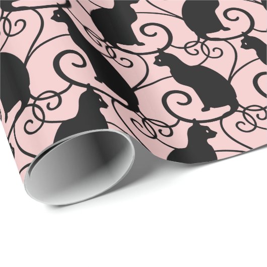 Zwarte katten cadeaupapier (Rol Hoek)