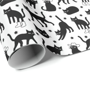 Zwarte katten cadeaupapier