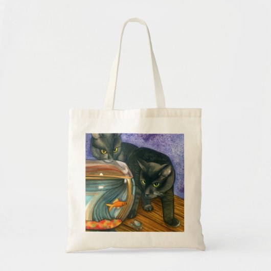 Zwarte katten | Canvas tas van kleurrijke kattenWa (Voorkant)