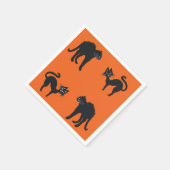 Zwarte katten Cocktail Papier servetten Halloween (Hoek)