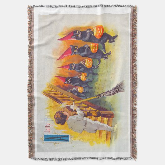  zwarte katten deken (Voorkant Verticaal)