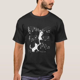 Zwarte katten die met muziek spelen Opmerking: Lov T-shirt