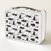 Zwarte katten die op het laptoppatroon zitten (Achterkant)