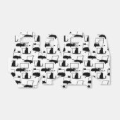 Zwarte katten die op het laptoppatroon zitten bedankdoosjes (Uitgevouwen)