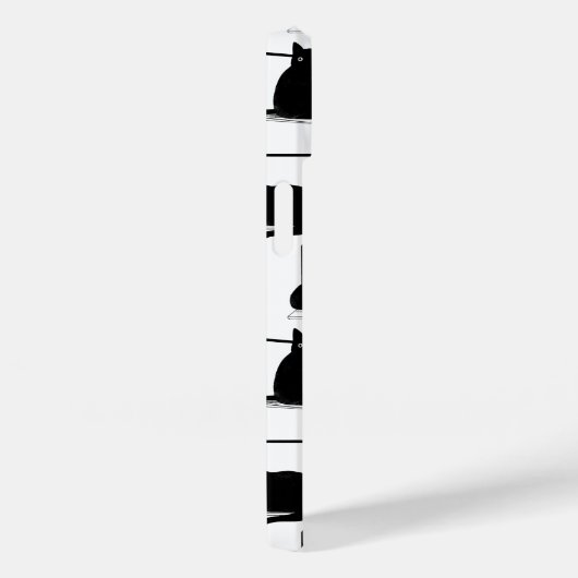 Zwarte katten die op het laptoppatroon zitten Case-Mate iPhone case (Achterkant / Rechts)