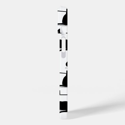 Zwarte katten die op het laptoppatroon zitten Case-Mate iPhone case (Achterkant / Links)