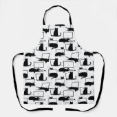 Zwarte katten die op het laptoppatroon zitten schort (Voorkant)