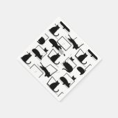 Zwarte katten die op het laptoppatroon zitten servet (Hoek)