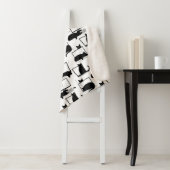 Zwarte katten die op het laptoppatroon zitten sherpa deken (In situ)