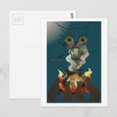 Zwarte katten die rondlopen op Halloween Briefkaart (Voorkant / Achterkant)