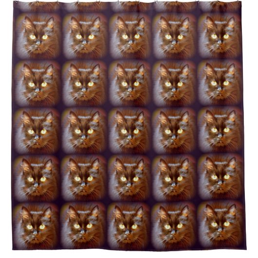 zwarte katten douchegordijn (Voorkant)